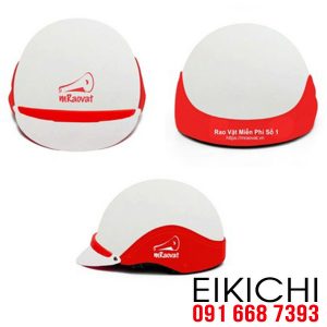 In logo lên nón bảo hiểm quảng cáo theo yêu cầu làm quà tặng khách hàng