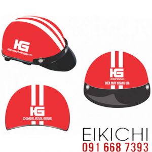 In logo lên nón bảo hiểm quảng cáo theo yêu cầu làm quà tặng khách hàng