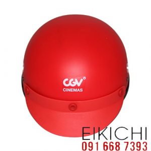 In logo lên nón bảo hiểm quảng cáo theo yêu cầu làm quà tặng khách hàng